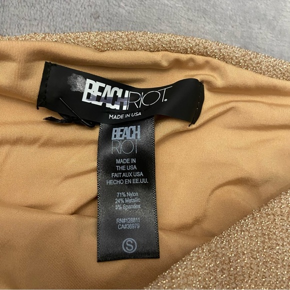 new! Beach Riot Celine shine sparkle gold one shoulder swimsuit 27952 - Picture 9 of 11